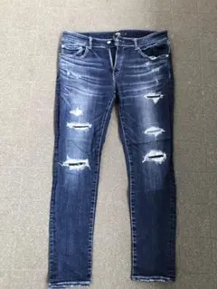 AZUL by MOUSSY ダメージスキニーデニム XL