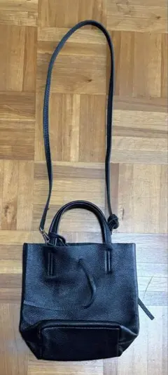 ブラック レザー 2WAY ショルダーバッグのサムネイル