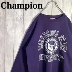 【人気色】チャンピオン　カレッジロゴビックプリントスウェット　オーバーサイズ古着