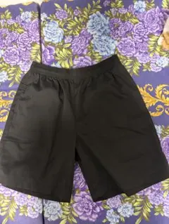 ブラック ショートパンツ ゴムウエスト