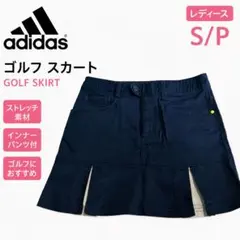 adidas アディダス ゴルフ スカート S ネイビー 刺繍