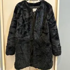 MURUA 黒 ファーコート ロングコート