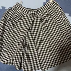 チェック柄キュロットスカート