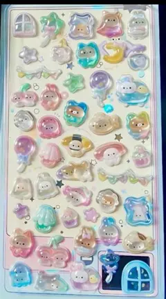 きぐるみ　動物　ボンボンドロップシール　うるちゅる　硬質　立体　コスプレ