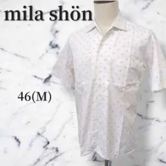 【mila schön】メンズ　ワイドカラーシャツ　M　総柄プリント　B393のサムネイル