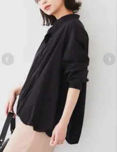 2025SS【朝比奈 彩×Oggi×UNTITLED】バルーンヘムブラウス 黒2のサムネイル