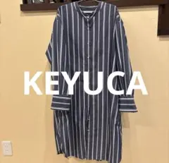 KEYUCA シャツワンピース 美品　サイズ大きめ　ストライプのサムネイル