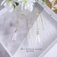 No.3910　クリア　ゴールド　サージカルステンレスアメリカンピアス