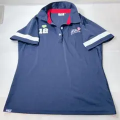 LL★美品 FILA フィラ レディースゴルフポロシャツ ネイビー ゆったり 紺
