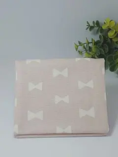 【送料無料】くすみピンク　リボン柄 サニタリーケース 　商品番号50