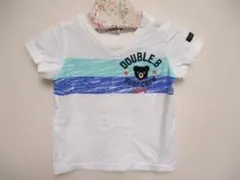 ミキハウス DOUBLE.B 半袖Tシャツ サーフ柄 80cm ホワイト