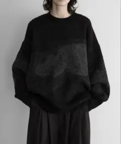 【Sサイズ】remer ルーズシャドーグラデーションニット　ブラック