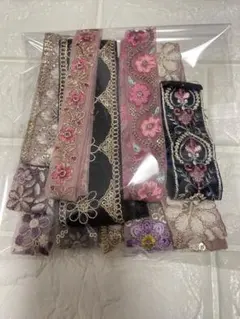 インド刺繍リボン　3m はぎれパック