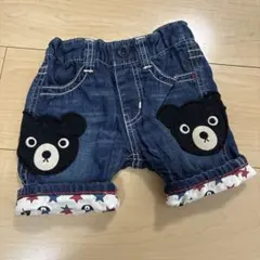 DOUBLE.B クマ刺繍デニムショートパンツ 80cm
