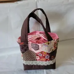 ハンドメイド 花柄レースお弁当袋