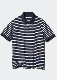 〔UNIQLO〕ユニクロ　ドライカノコボーダーポロシャツ　Sサイズ　ネイビーのサムネイル
