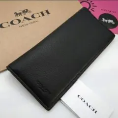新作　新品　COACH　長財布　メンズ　ブラック