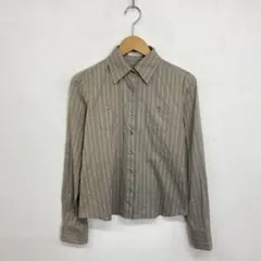 KiyokoTakase ストライプ 長袖シャツ ベージュ ラメ vintageのサムネイル