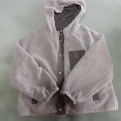 リバーシブルボアジャケット フード付き ブラウン