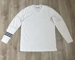 adidas 長袖 Vネック カットソー ホワイト ゴルフウェア Mのサムネイル