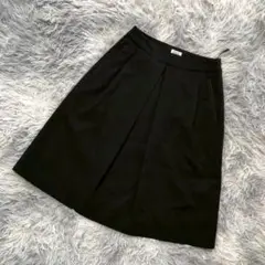 『FOXEY』フォクシー　フレアスカート　ひざ丈　コットン　日本製　黒(S)