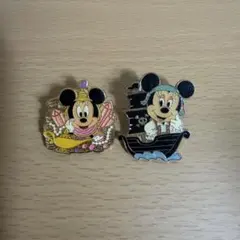 お値下げ中☆ディズニーリゾート ミニーマウス ピンバッジ 2点セット