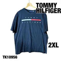 TOMMYHILFIGER 半袖Tシャツ ダークネイビー ロゴ 大きいサイズ古着