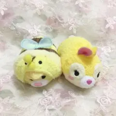 AG2229美品ハチプー ラビット ミスバニー2点ツムツムぬいぐるみS◎