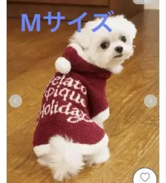 【美品】ジェラートピケ　ベビモコサンタケープ　M 犬服