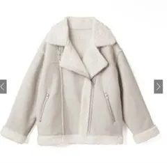 【値下げ中‼️】GRL エコムートンライダースジャケット アイボリー　k9037x