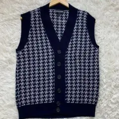 エンポリオ アルマーニ ニットカーディガン ニットベスト 総柄 ウール