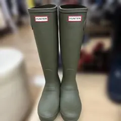 HUNTER グリーン長靴 バックル付き中古品 - メルカリ