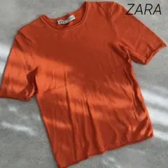 美品❣ザラ　ZARA 　半袖　トップス　サマーニット　オレンジ　派手　ｓ　小さめ