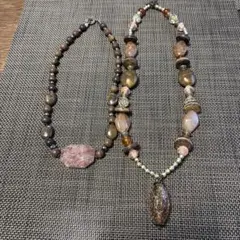 天然石ビーズネックレス2点セット