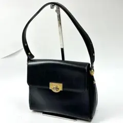 BALLY バリー レザー ショルダーバッグ 黒 ターンロック ゴールド金具のサムネイル