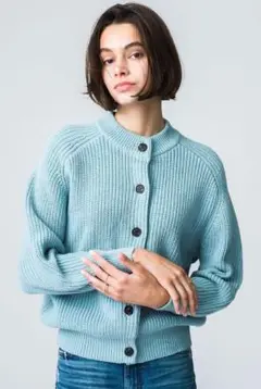 美品　デミリー　オーガニックコットンカーディガン　DEMY BY DEMYLE