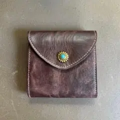 二つ折り財布 ブラウン リベット バイカー 本革 牛革 アメカジ kp13-6