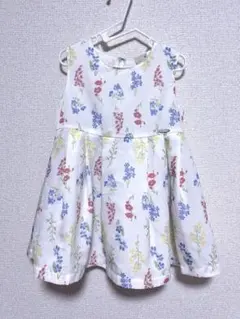 美品 petit main プティマイン 花柄ワンピース 80 女の子