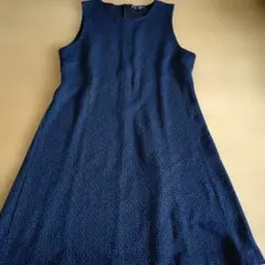 NICE CLAUP ノースリーブひざ丈ワンピース ネイビー