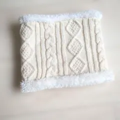 クリーム色 ネックウォーマー フリース裏地付き