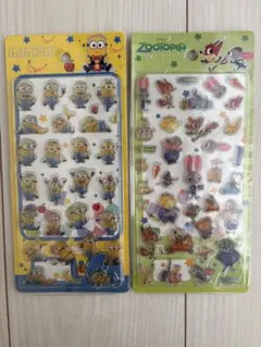 ミニオン&ズートピア シール2枚セット