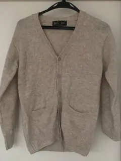 EAST BOY オートミール Vネック カーディガン