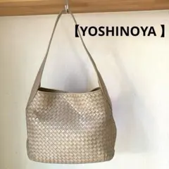 【美品✨】銀座ヨシノヤ レザー　メッシュ　編み込み ショルダーバックのサムネイル