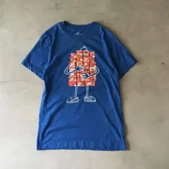 00s NIKE ナイキ　Tシャツ　ブルー　青　フロントロゴ