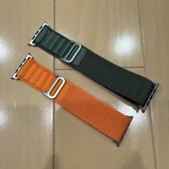 Apple Watch アルパインループ風バンド オレンジ グリーン セット