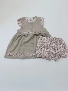 フラワープリント ワンピースとショートパンツセット