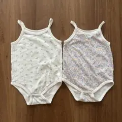 本日限定値下げ　ベビー肌着2枚セット 花柄 無地 90cm