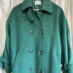 MURUA グリーン ダブルボタン ロングコート