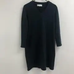 ロペピクニック Vネックワンピース 緑系 シンプル 秋冬コーデ