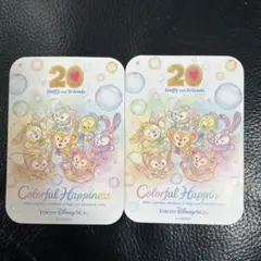 ダッフィーとフレンズ 20周年 ステッカー 2枚セット